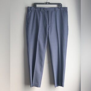 Lauren Ralph Lauren‎ Dress Pants Mens 38 X 29 Blue Wool Blend Muted Plaid Office